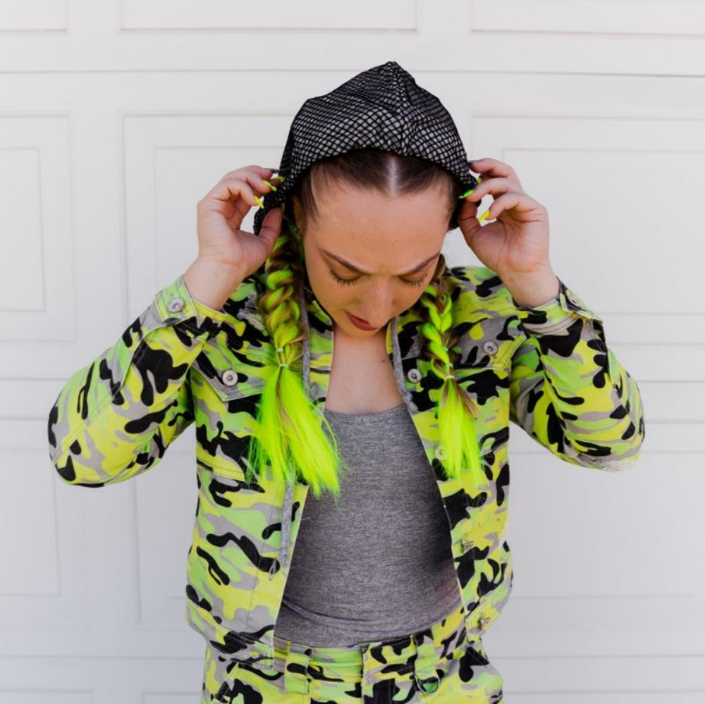 NWOT Celestial Bodiez Green Camo Jacket